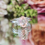 Lotus Certified Padparadscha Sapphire and Diamond Ring in Platinum
