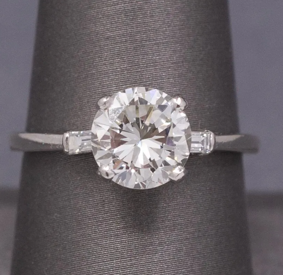 Classic GIA Certified Round Brilliant Cut Diamond Engagement Ring in Platinum