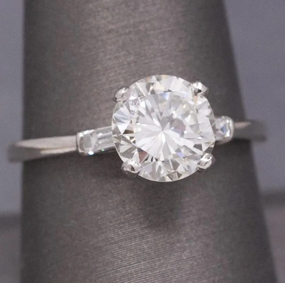 Classic GIA Certified Round Brilliant Cut Diamond Engagement Ring in Platinum