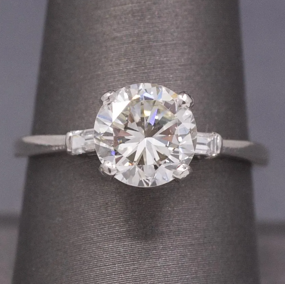 Classic GIA Certified Round Brilliant Cut Diamond Engagement Ring in Platinum