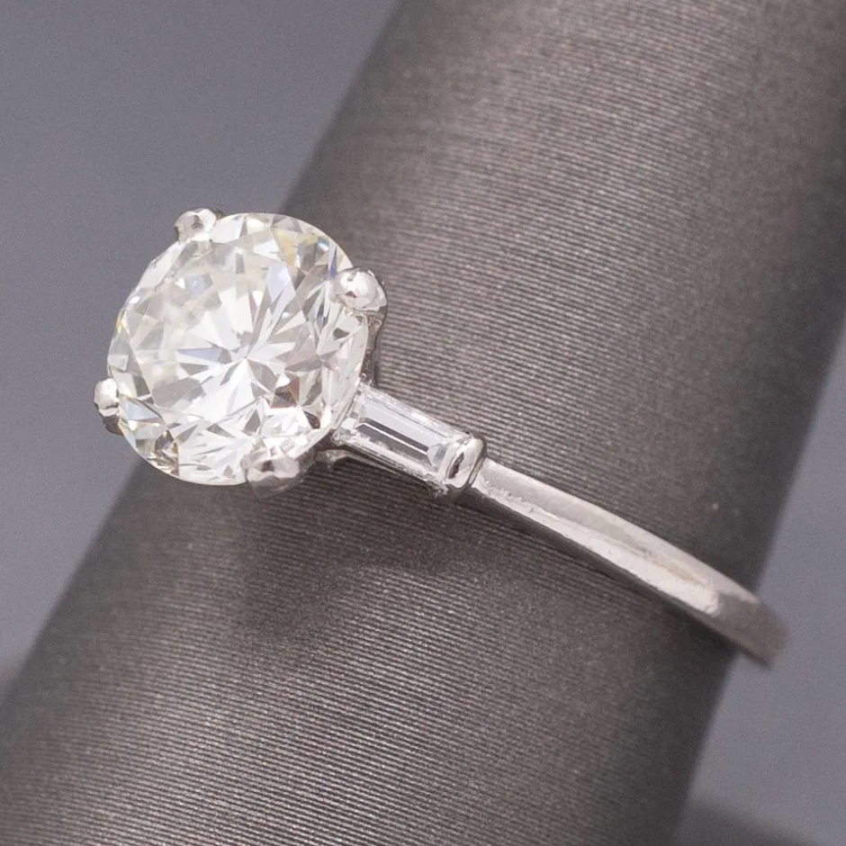 Classic GIA Certified Round Brilliant Cut Diamond Engagement Ring in Platinum