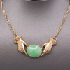Vintage Custom Jadeite Jade Necklace with Hands in 18k Yellow Gold
