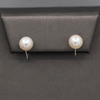 Vintage 7.5mm Akoya Pearl Screwback Earrings in 14k White Gold, Classic Akoya Pearl Stud Earrings, Saltwater Pearl Earrings, Screw Back