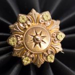 Victorian Italian Yellow and Rose 10k Gold Flower Small Pin Brooch, Victorian Brooch, Yellow and Rose Gold Brooch, Flower Brooch, Scarf Pin