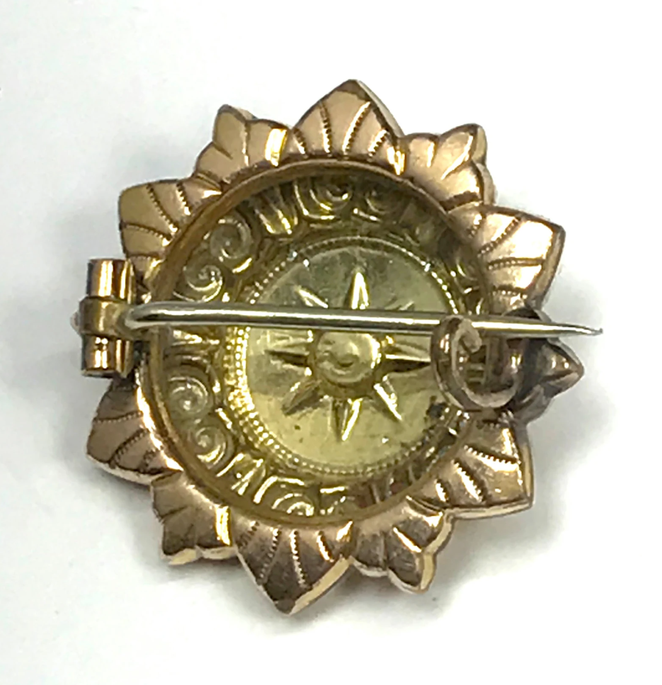 Victorian Italian Yellow and Rose 10k Gold Flower Small Pin Brooch, Victorian Brooch, Yellow and Rose Gold Brooch, Flower Brooch, Scarf Pin