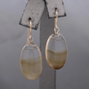 Antique Victorian Banded Agate Bezel Set Dangle Earrings in 10k & 14k Yellow Gold