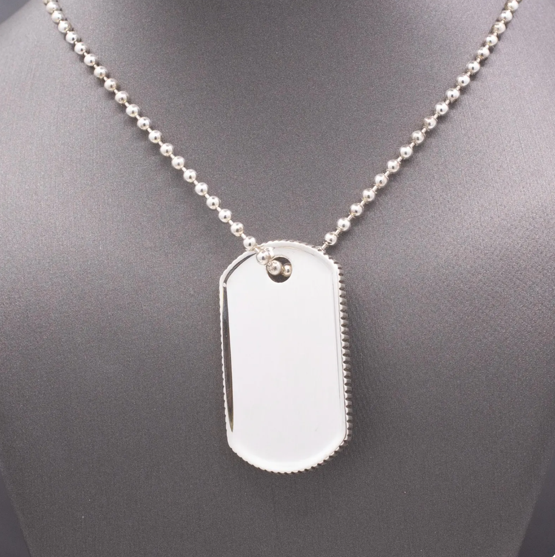 Authentic Tiffany & Co. Sterling Silver ID Dog Tag Necklace