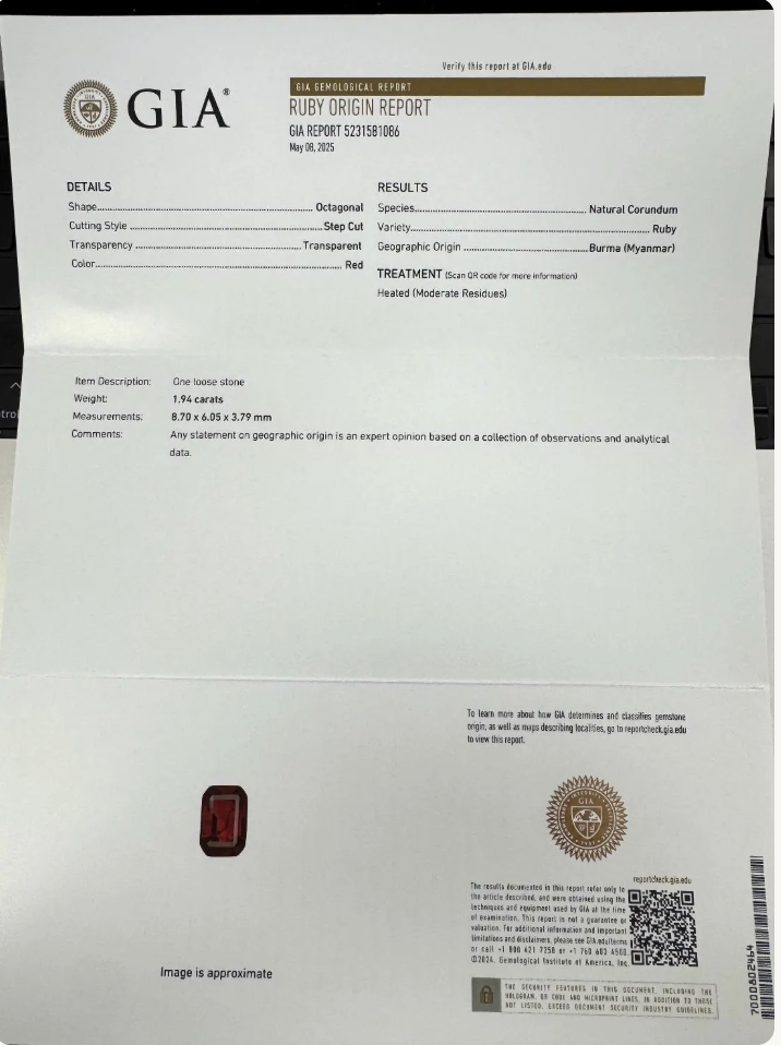 GIA Certified 1.94ct Burmese Ruby & Diamond Ballerina Pendant Necklace in 14k White Gold