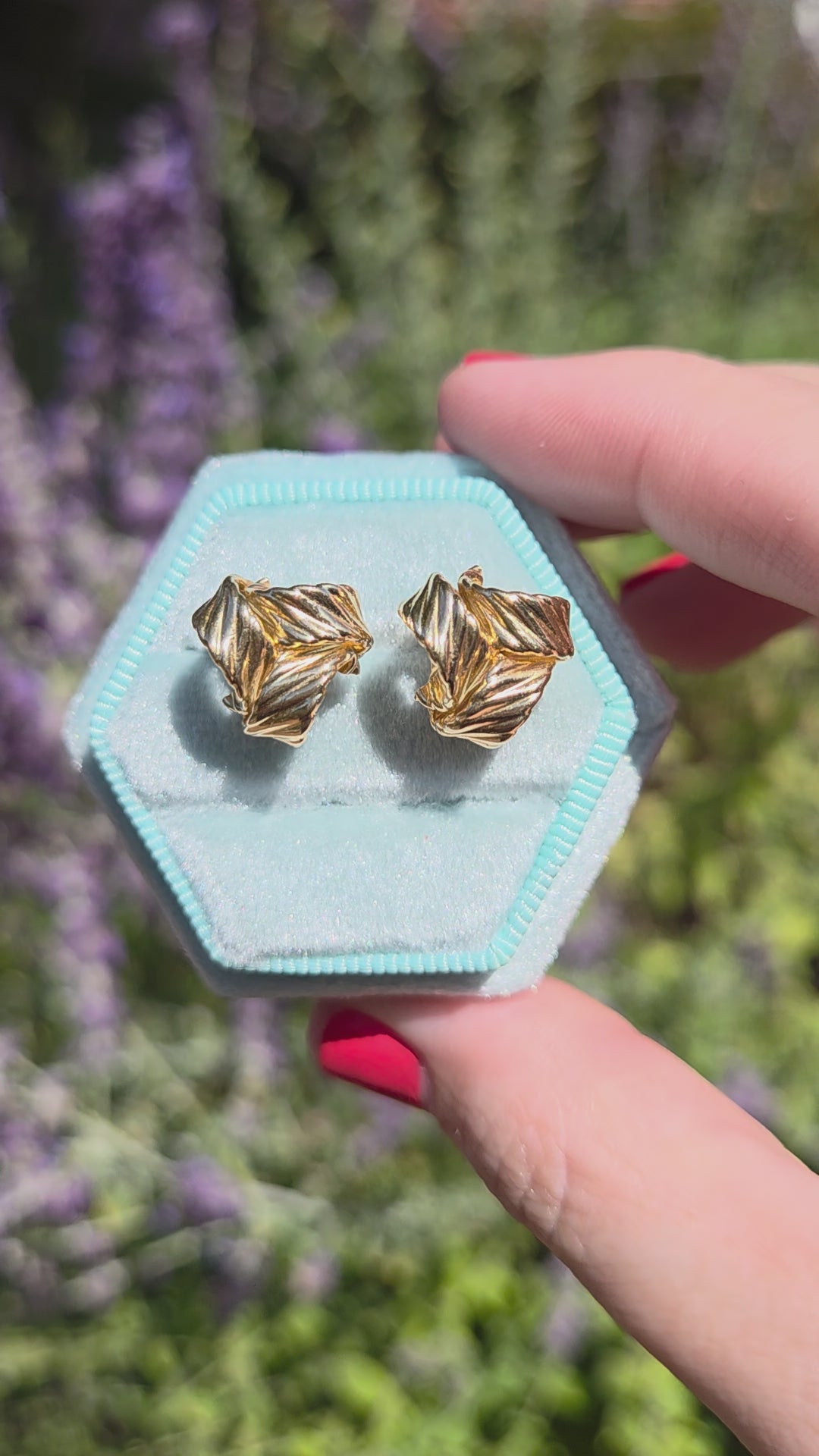 Textured Large Love Knot Earrings in 14k Yellow Gold
