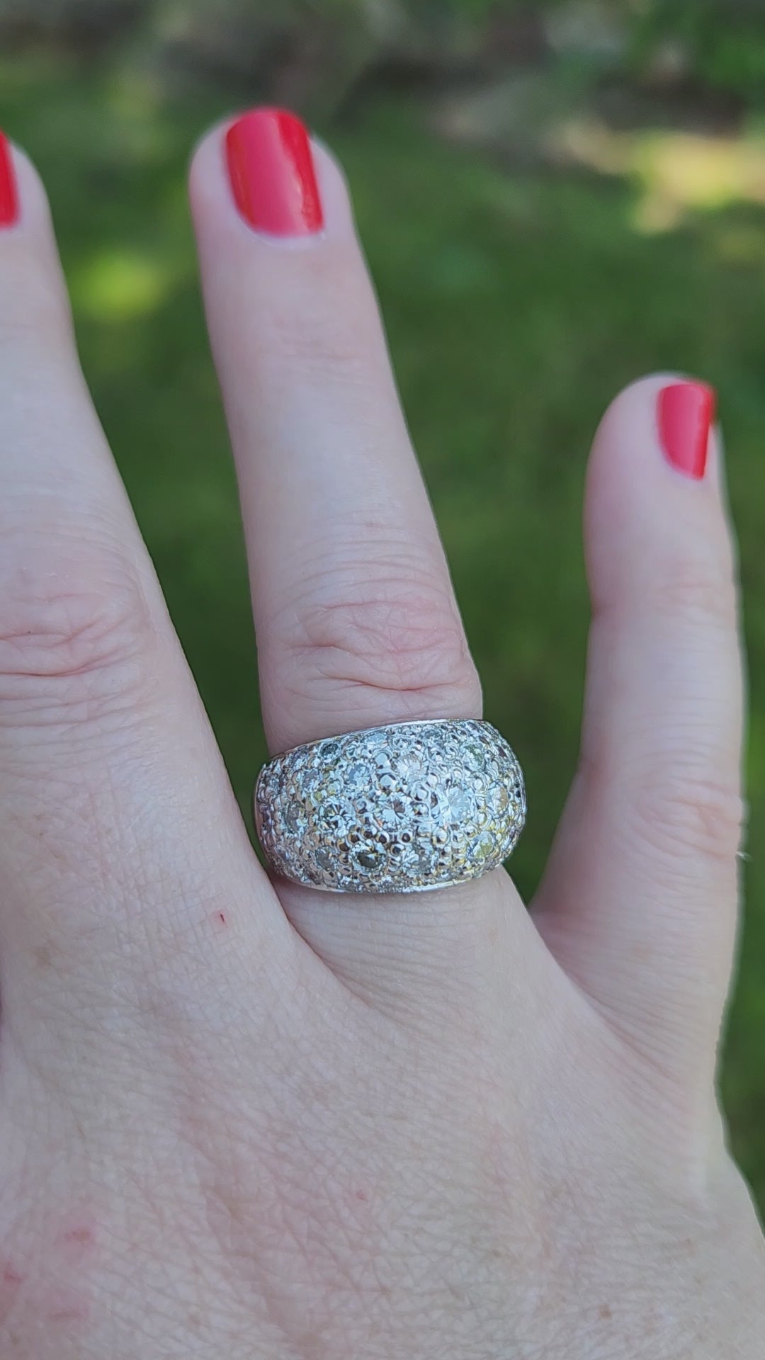 Stunning 3.00cttw Pave' Diamond Domed Band Ring in Platinum