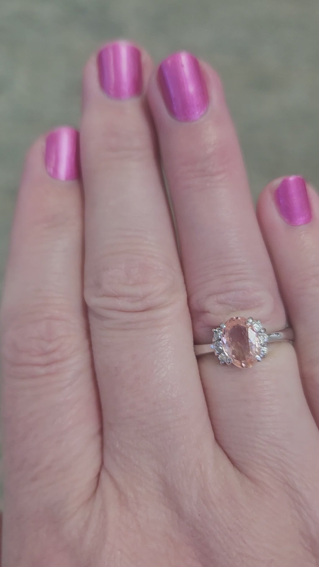 Lotus Certified Padparadscha Sapphire and Diamond Ring in Platinum