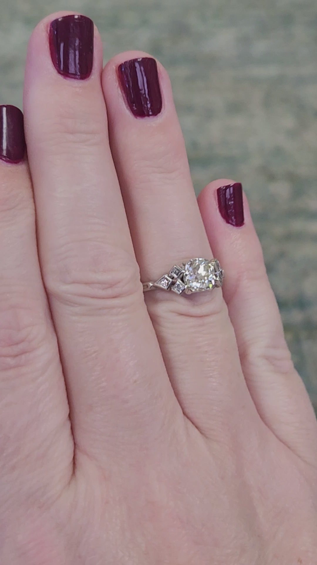 Antique GIA Certified Old Mine Cut Diamond Engagement Ring in Platinum