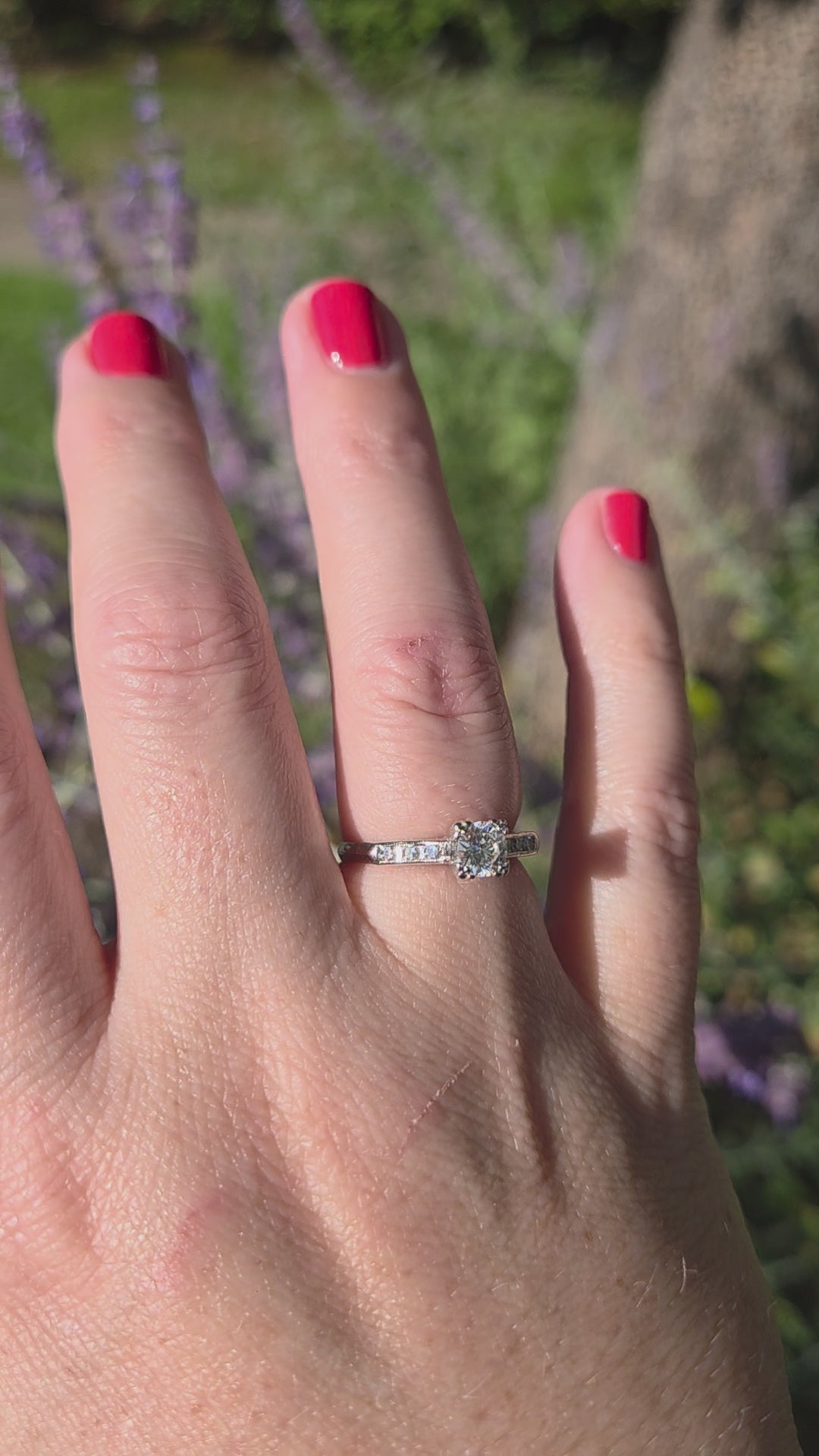 Sparkling Vintage Mid-Century Diamond Engagement Ring in Platinum