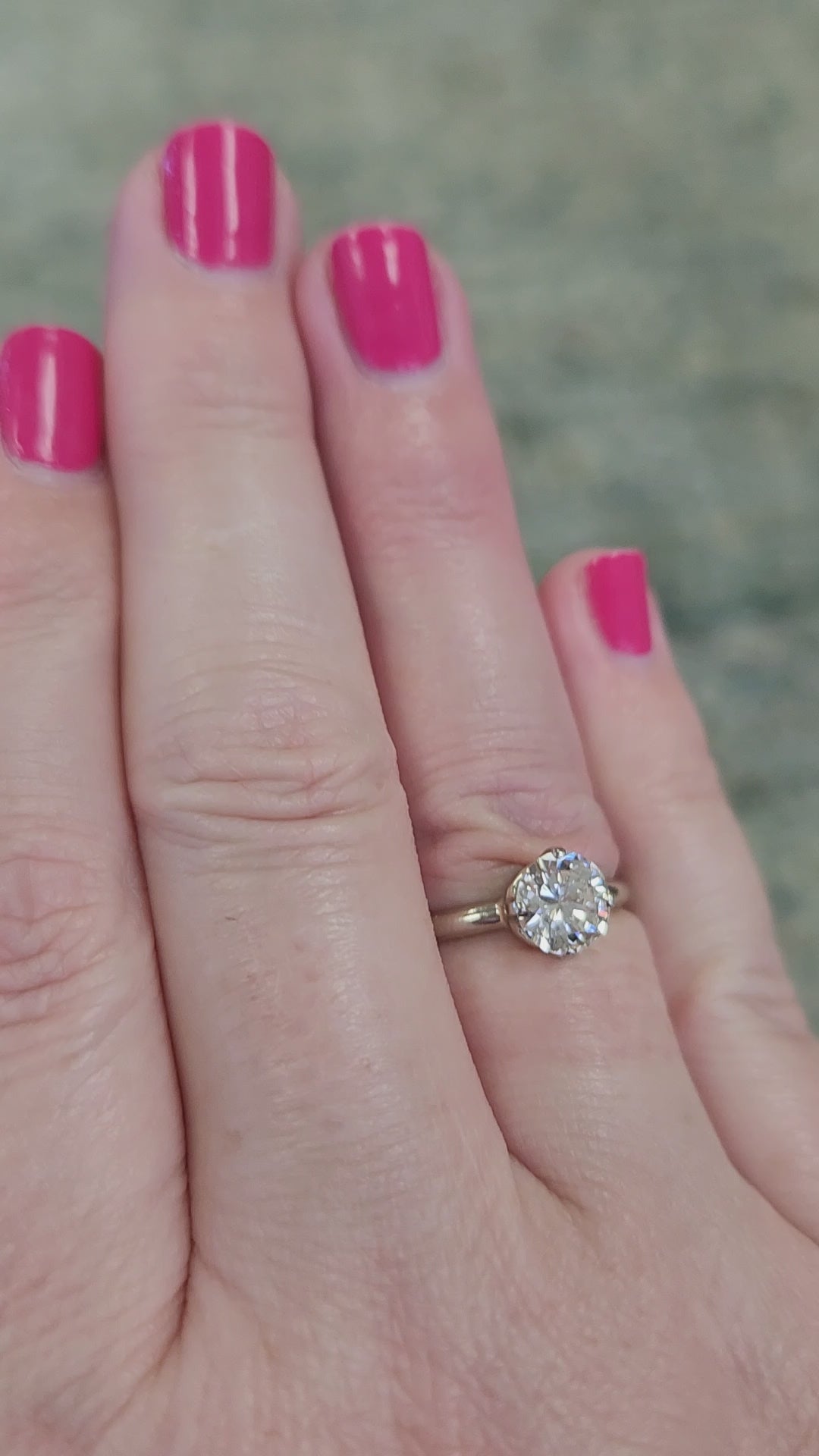 Sparkling Natural Diamond Solitaire Engagement Ring in 14k White Gold