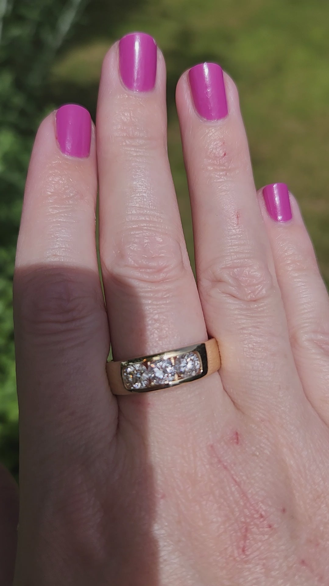 Sleek Men's Three Stone Diamond Channel Set Band Ring in 14k Yellow Gold