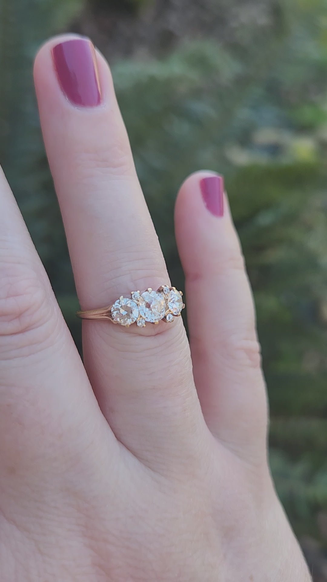 Antique GIA Certified Old Mine & Old European Cut Diamond Ring in 14k Yellow Gold