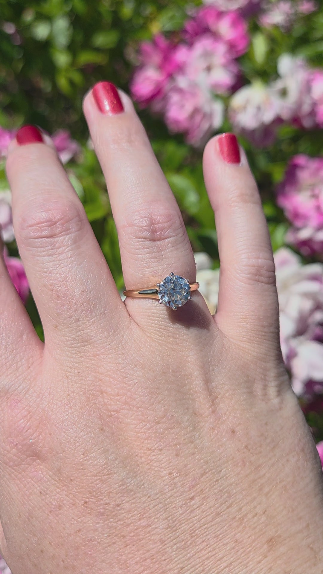 Antique GIA Certified 1.74ct Old European Cut Diamond Solitaire in 14k and Platinum
