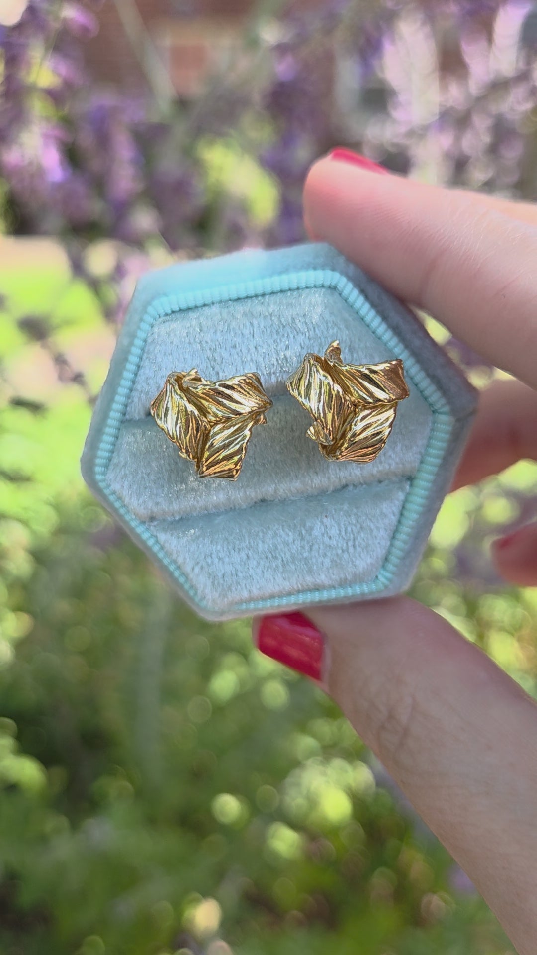 Textured Large Love Knot Earrings in 14k Yellow Gold