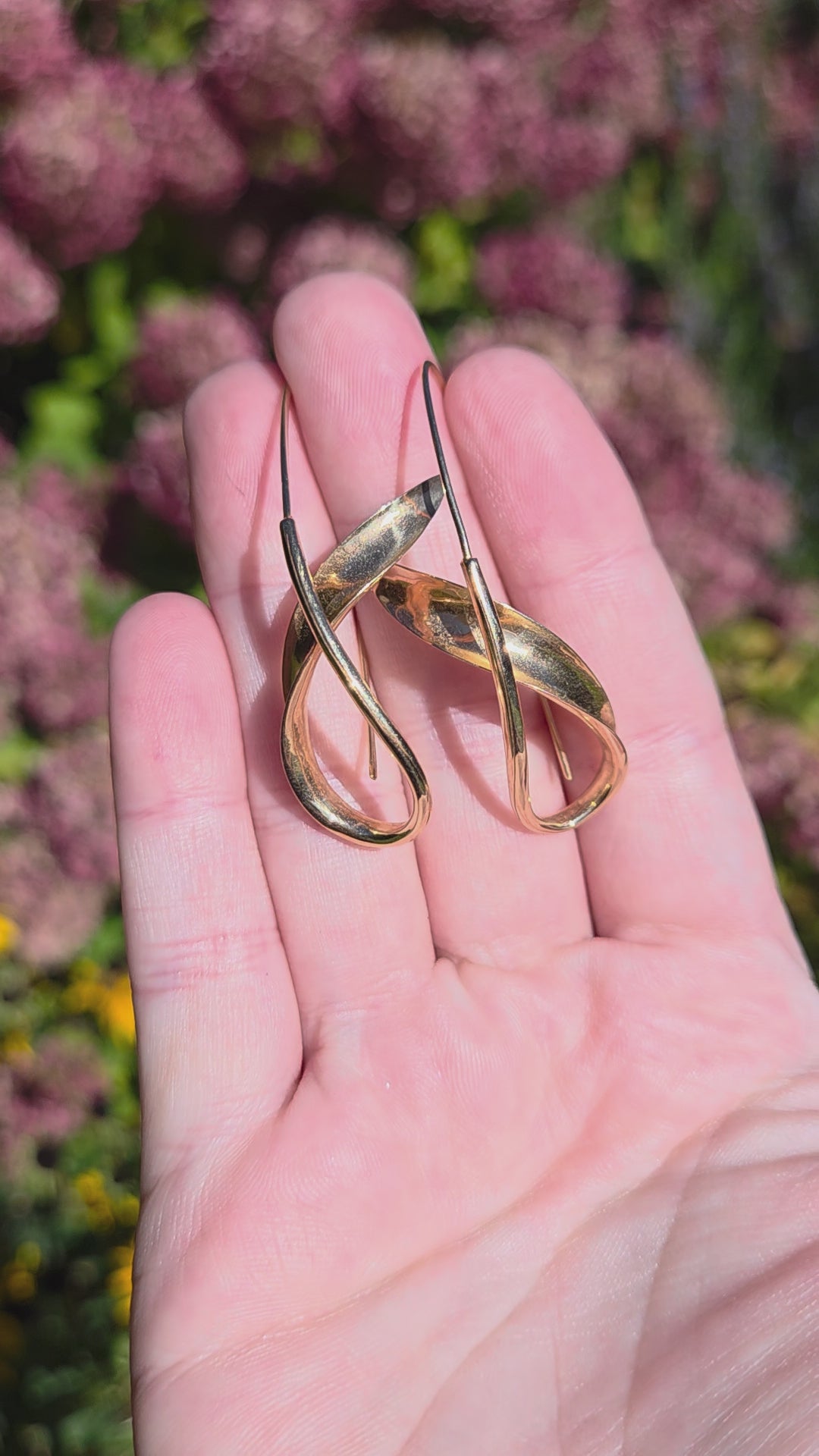Vintage Peter Small Iconoclast Twist Earrings in 14k Yellow Gold