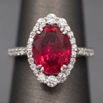 Handcrafted Rubellite Tourmaline and Diamond Cocktail Ring in 18k White Gold