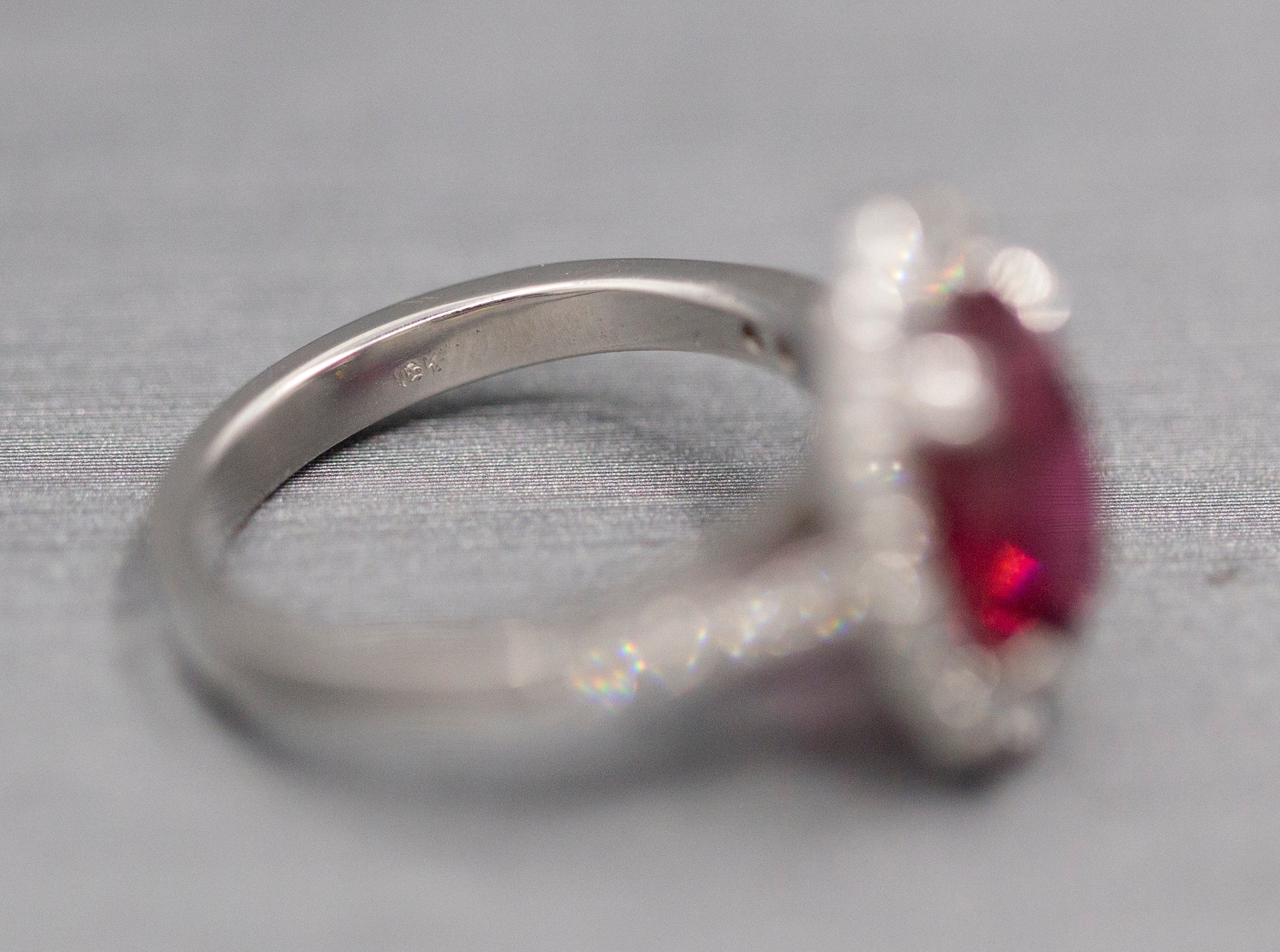 Handcrafted Rubellite Tourmaline and Diamond Cocktail Ring in 18k White Gold