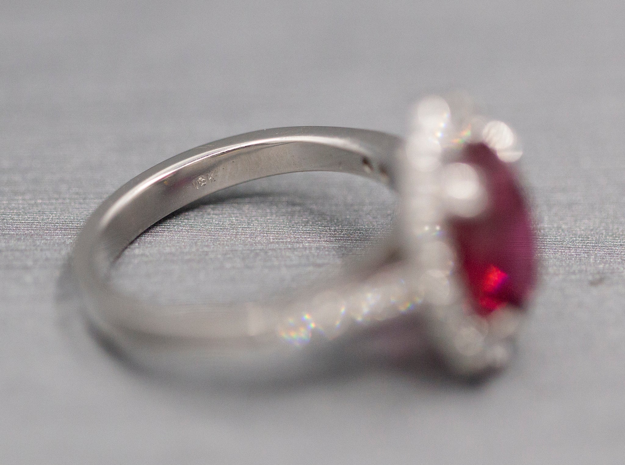 Handcrafted Rubellite Tourmaline and Diamond Cocktail Ring in 18k White Gold