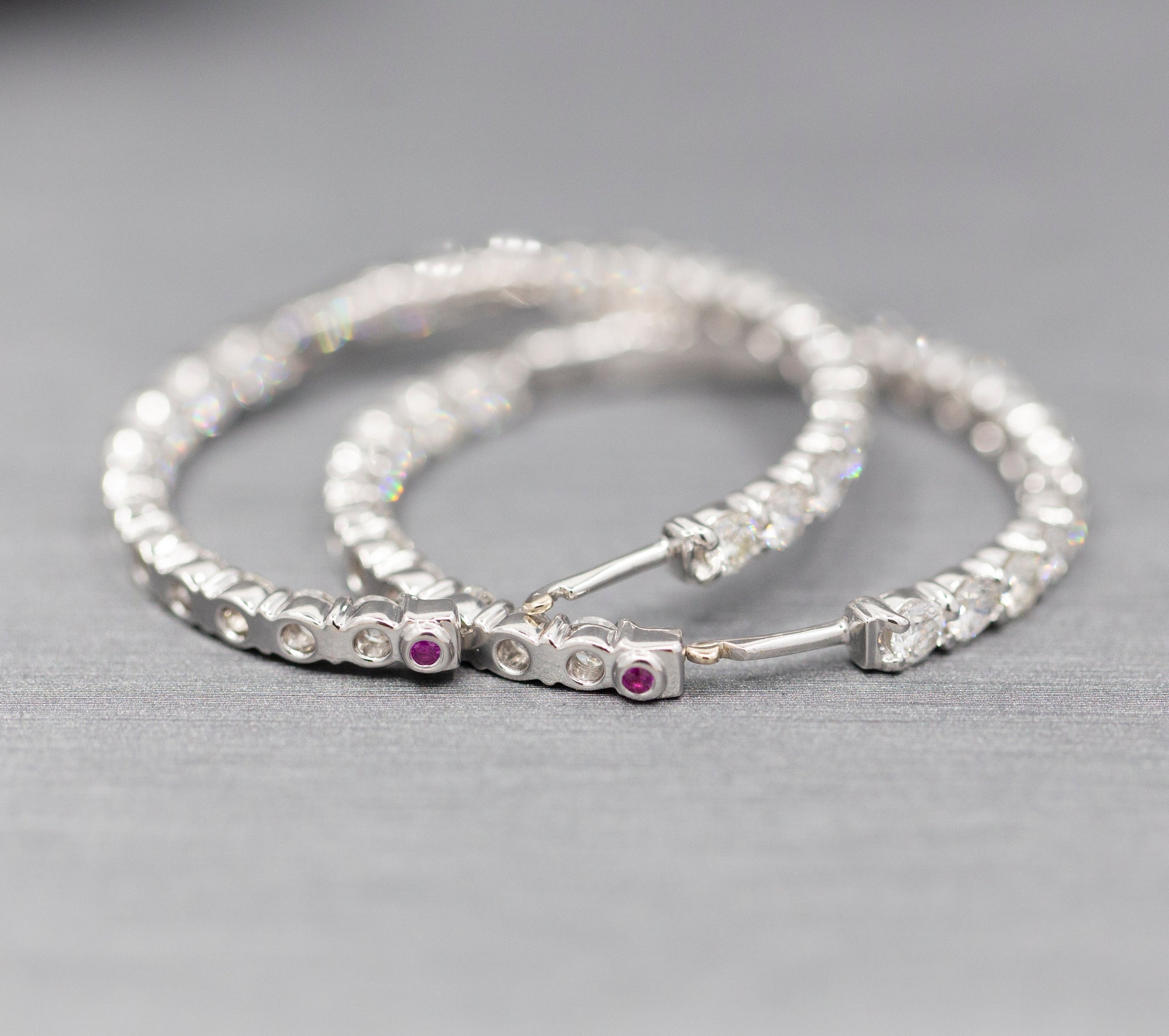 Roberto Coin 5.55ctw Diamond Inside Out Hoop Earrings 18k with Packaging