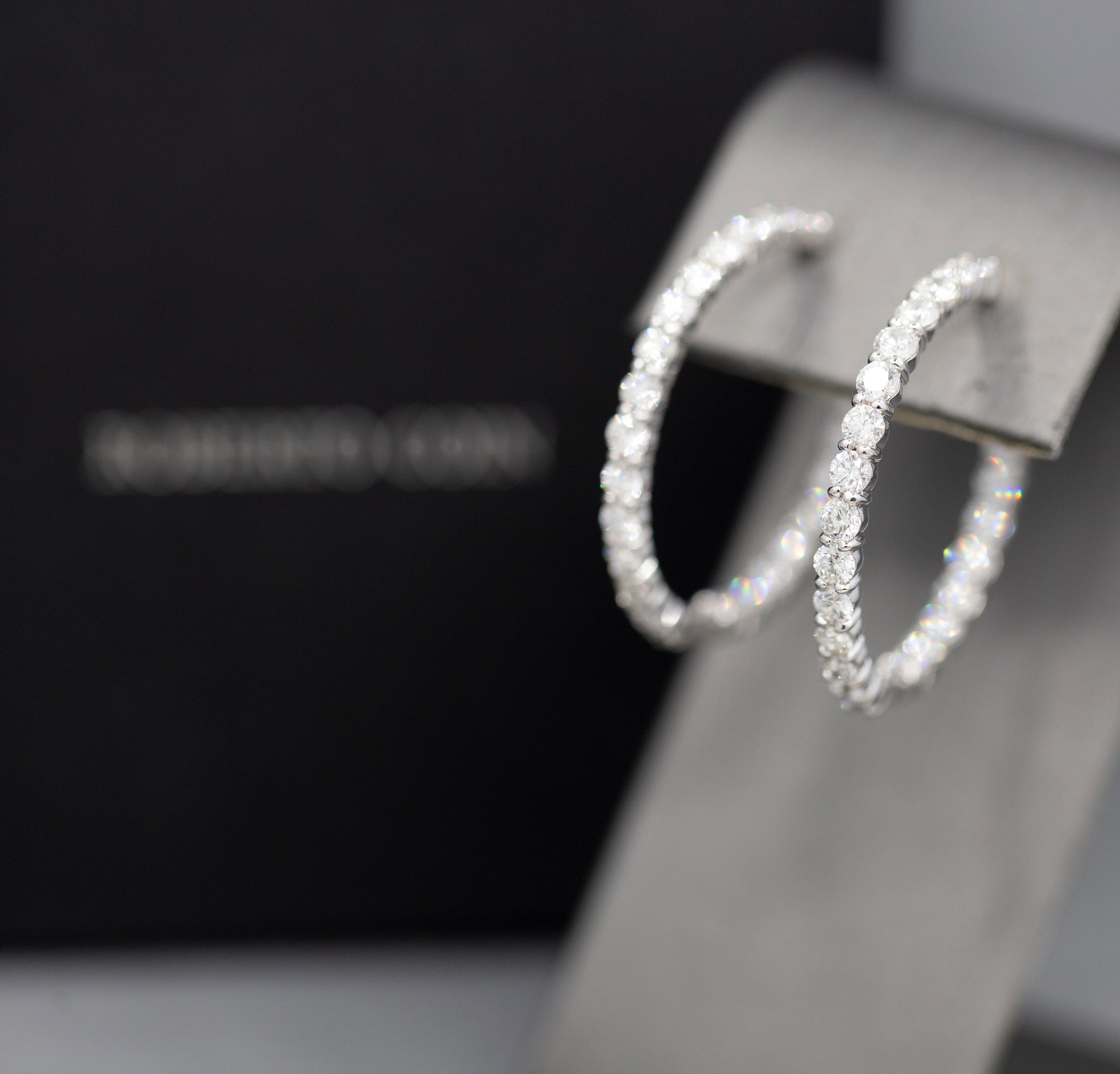 Roberto Coin 5.55ctw Diamond Inside Out Hoop Earrings 18k with Packaging