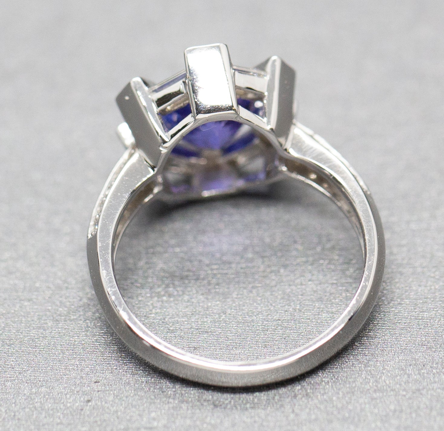Luxe 2.87ctw Natural Tanzanite and Diamond Ring in 14k White Gold