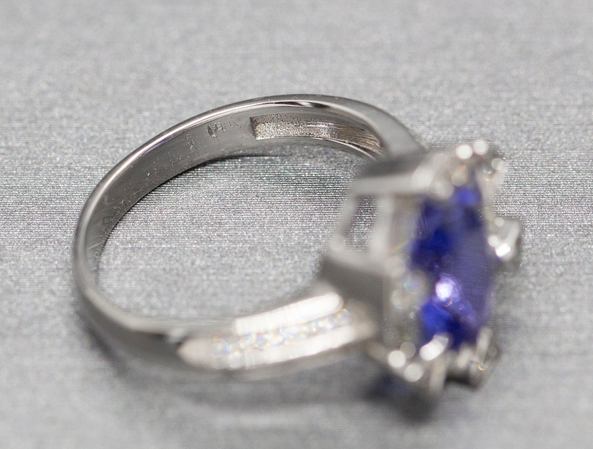 Luxe 2.87ctw Natural Tanzanite and Diamond Ring in 14k White Gold