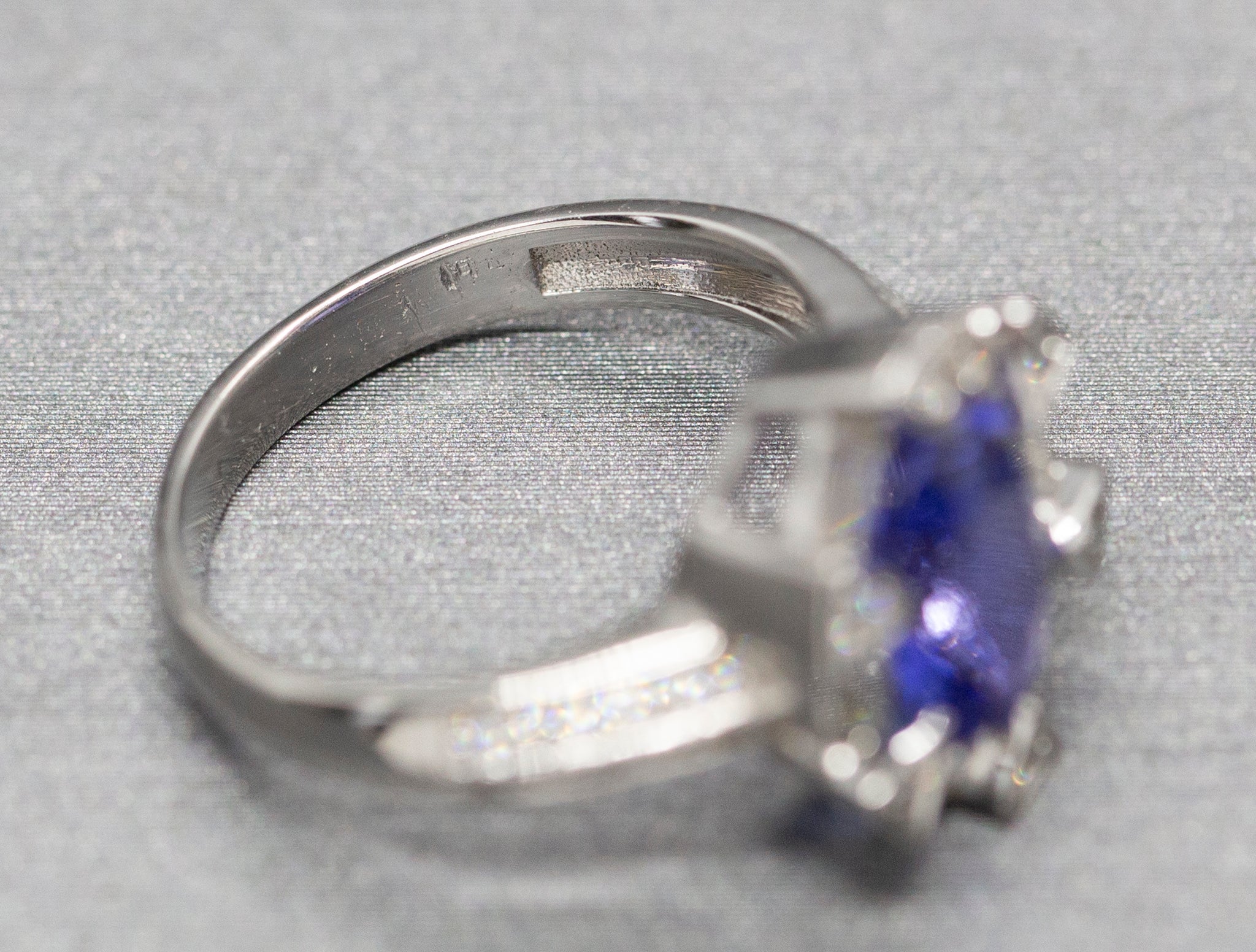 Luxe 2.87ctw Natural Tanzanite and Diamond Ring in 14k White Gold