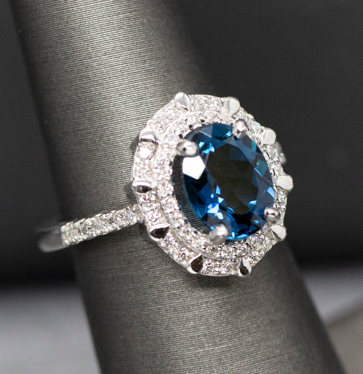 Indicolite Blue Tourmaline Diamond Cocktail Ring