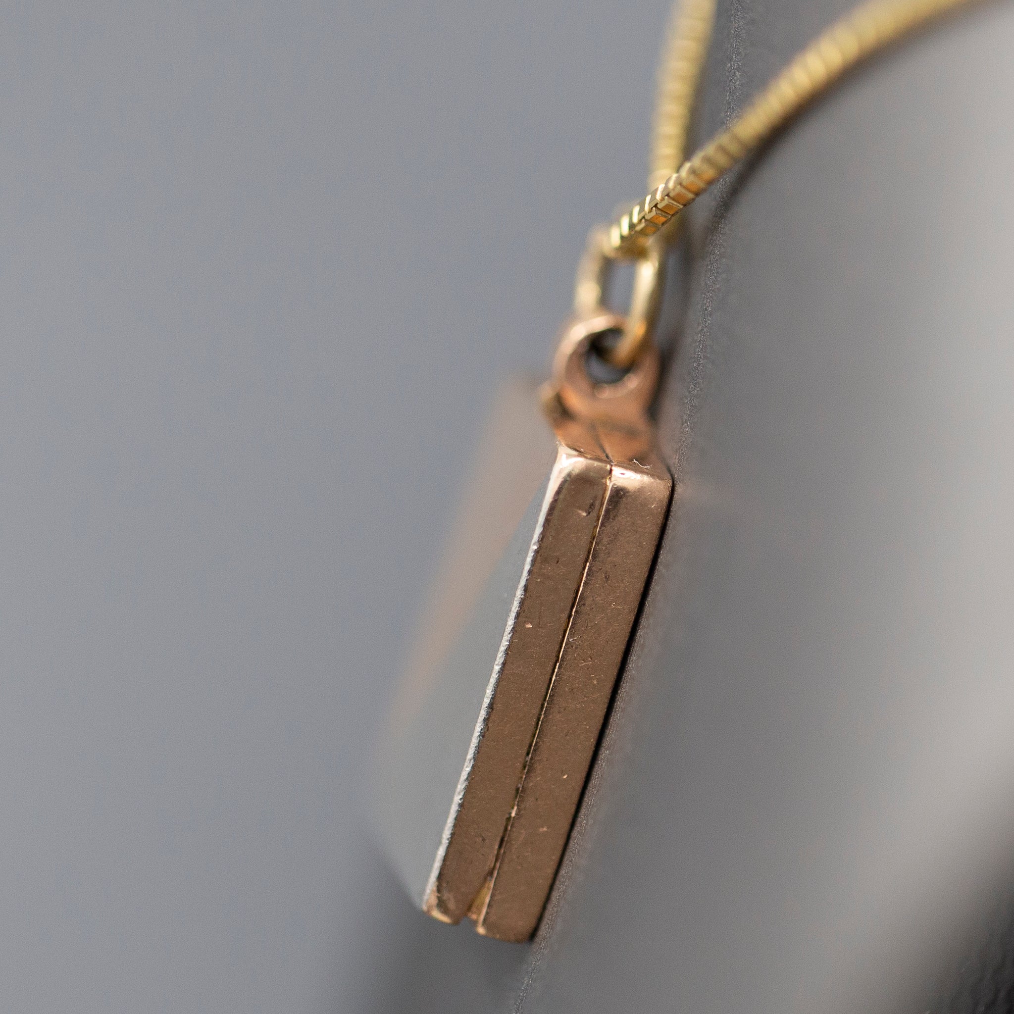 Antique Victorian Engraved Square Picture Locket in 14k Rose Gold and Platinum