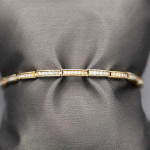 Two Tone Diamond Link Bracelet in 14k White and Yellow Gold 1.44cttw