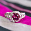 Handcrafted 2.13ctw Striking Pink Tourmaline and Diamond Ring 14k
