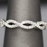 0.35ctw Diamond Infinity Wedding Band Ring 14k White Gold Size 7.25