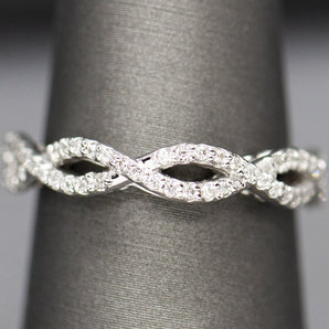 0.35ctw Diamond Infinity Wedding Band Ring 14k White Gold Size 7.25