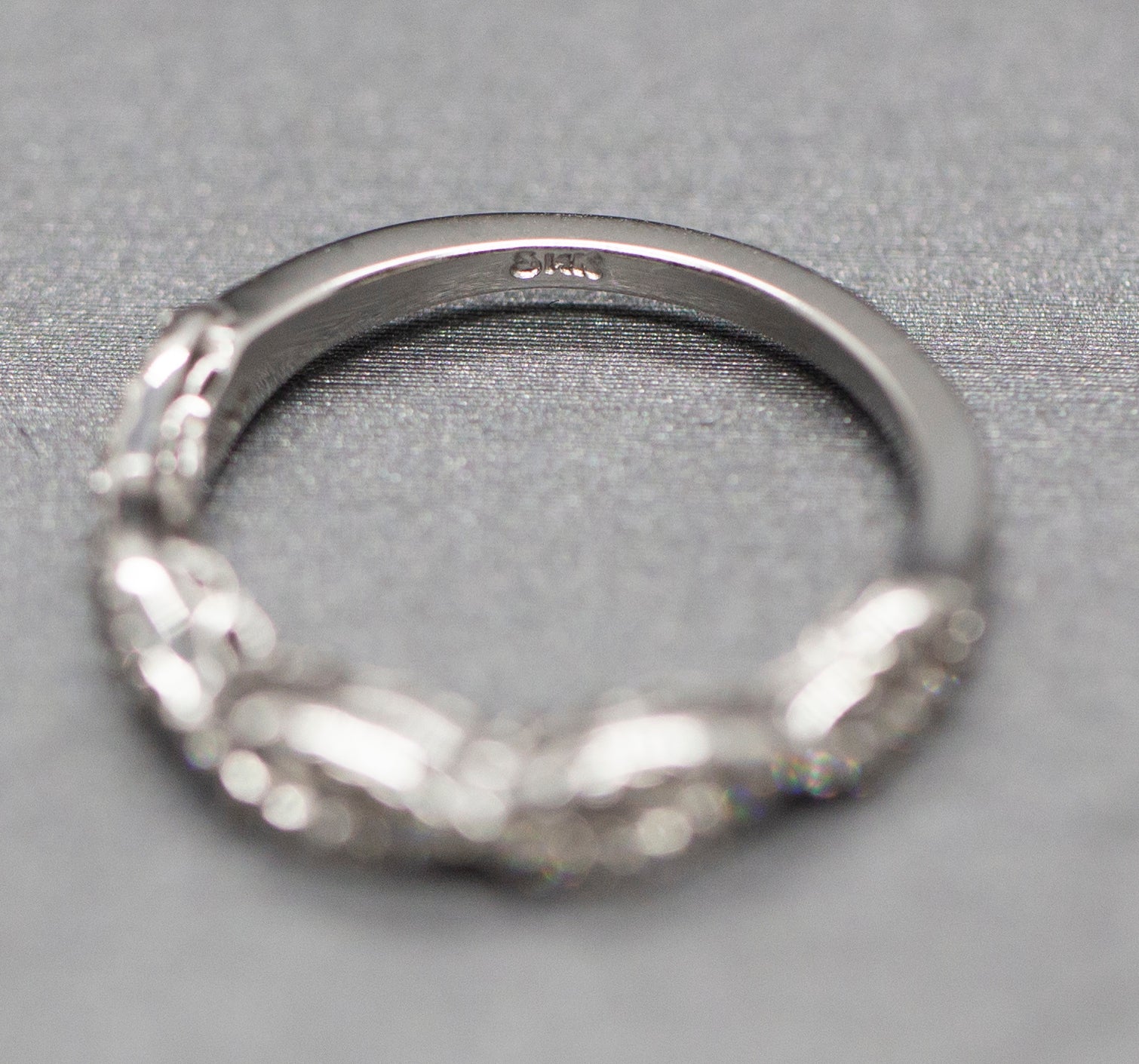 0.35ctw Diamond Infinity Wedding Band Ring 14k White Gold Size 7.25