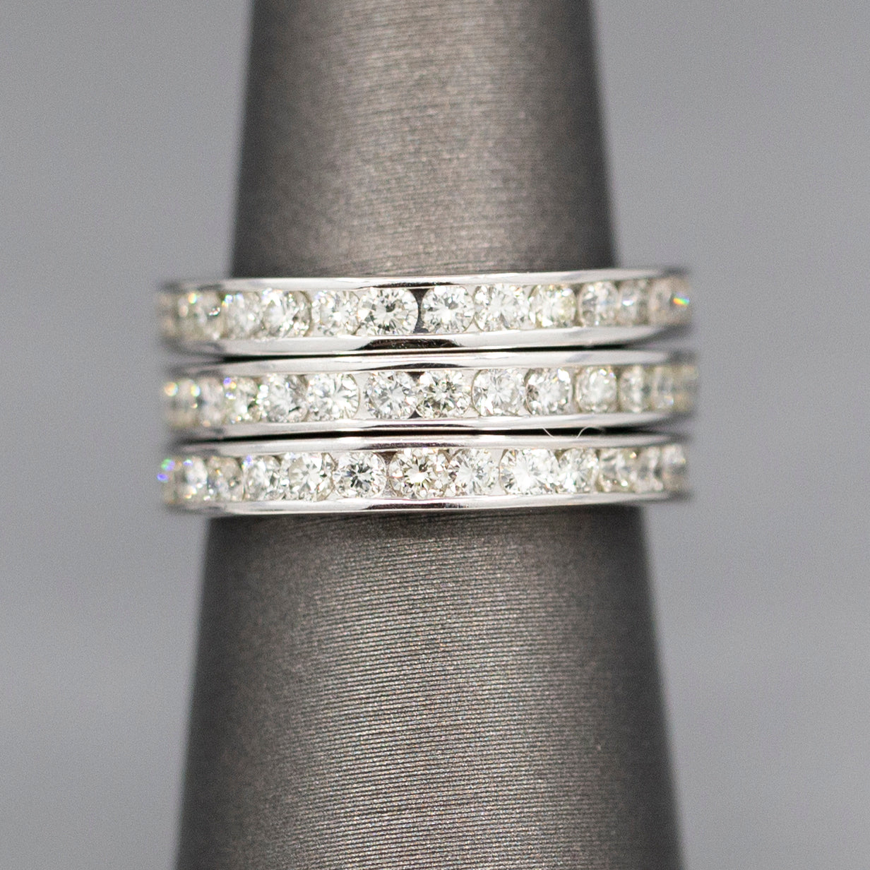 Classic Channel Set Diamond Band Ring in 14k White Gold