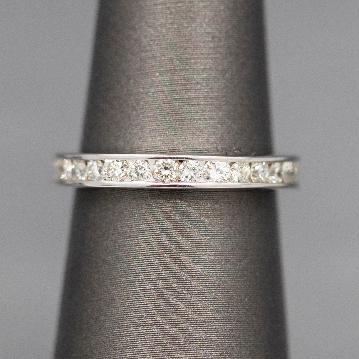Classic Channel Set Diamond Band Ring in 14k White Gold