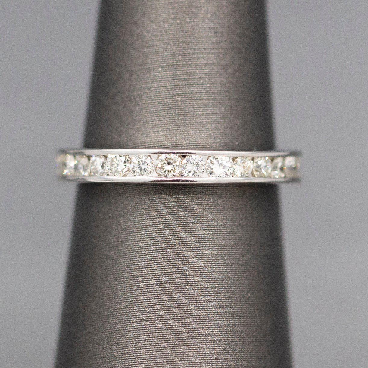 Classic Channel Set Diamond Band Ring in 14k White Gold