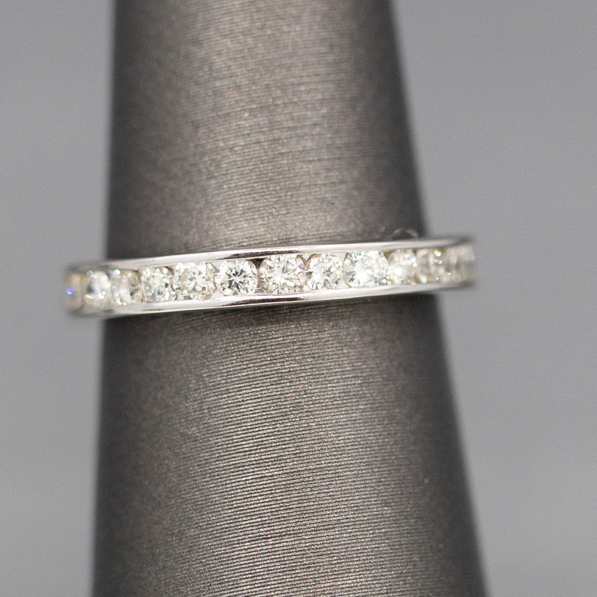 Classic Channel Set Diamond Band Ring in 14k White Gold