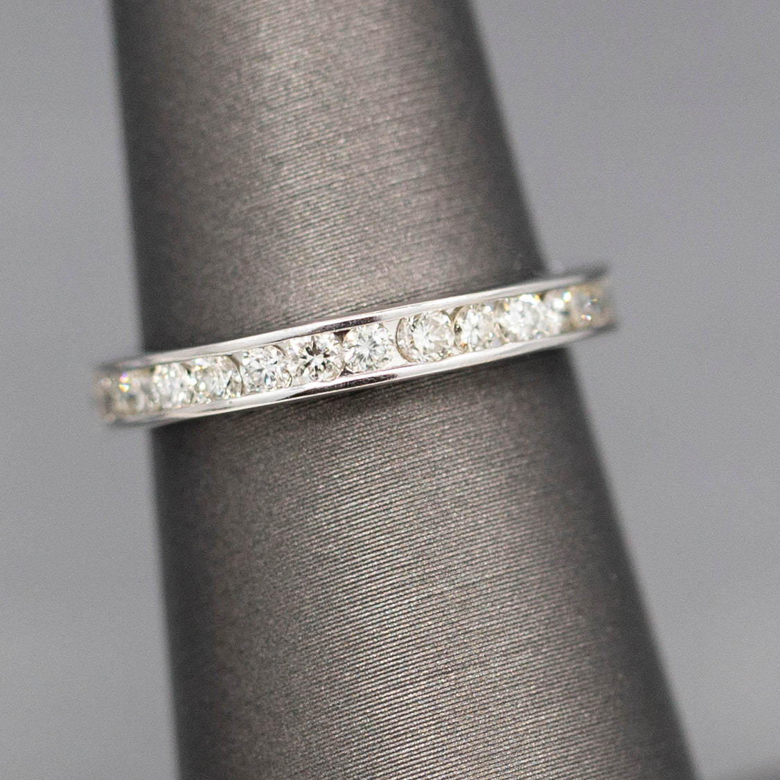 Classic Channel Set Diamond Band Ring in 14k White Gold