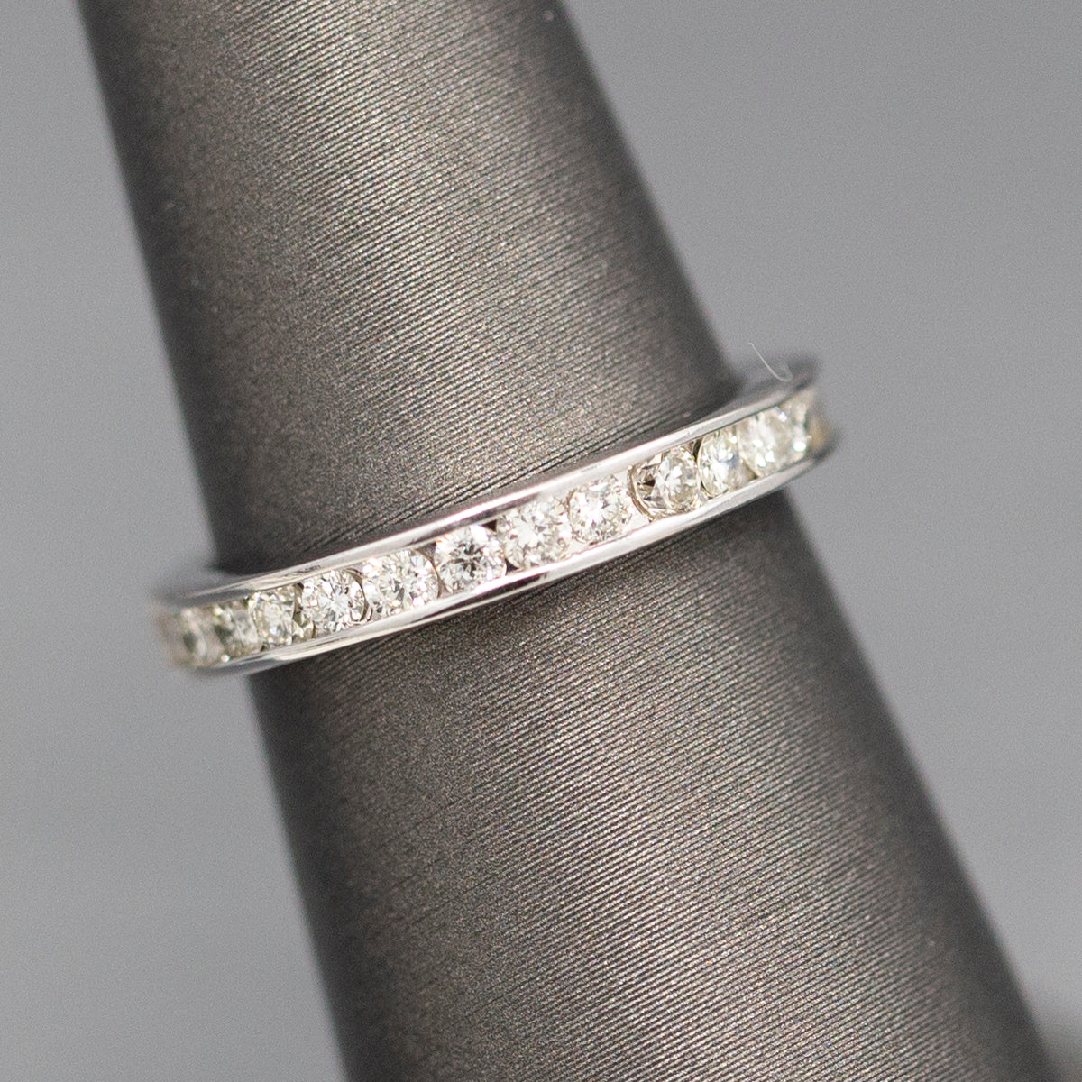 Classic Channel Set Diamond Band Ring in 14k White Gold