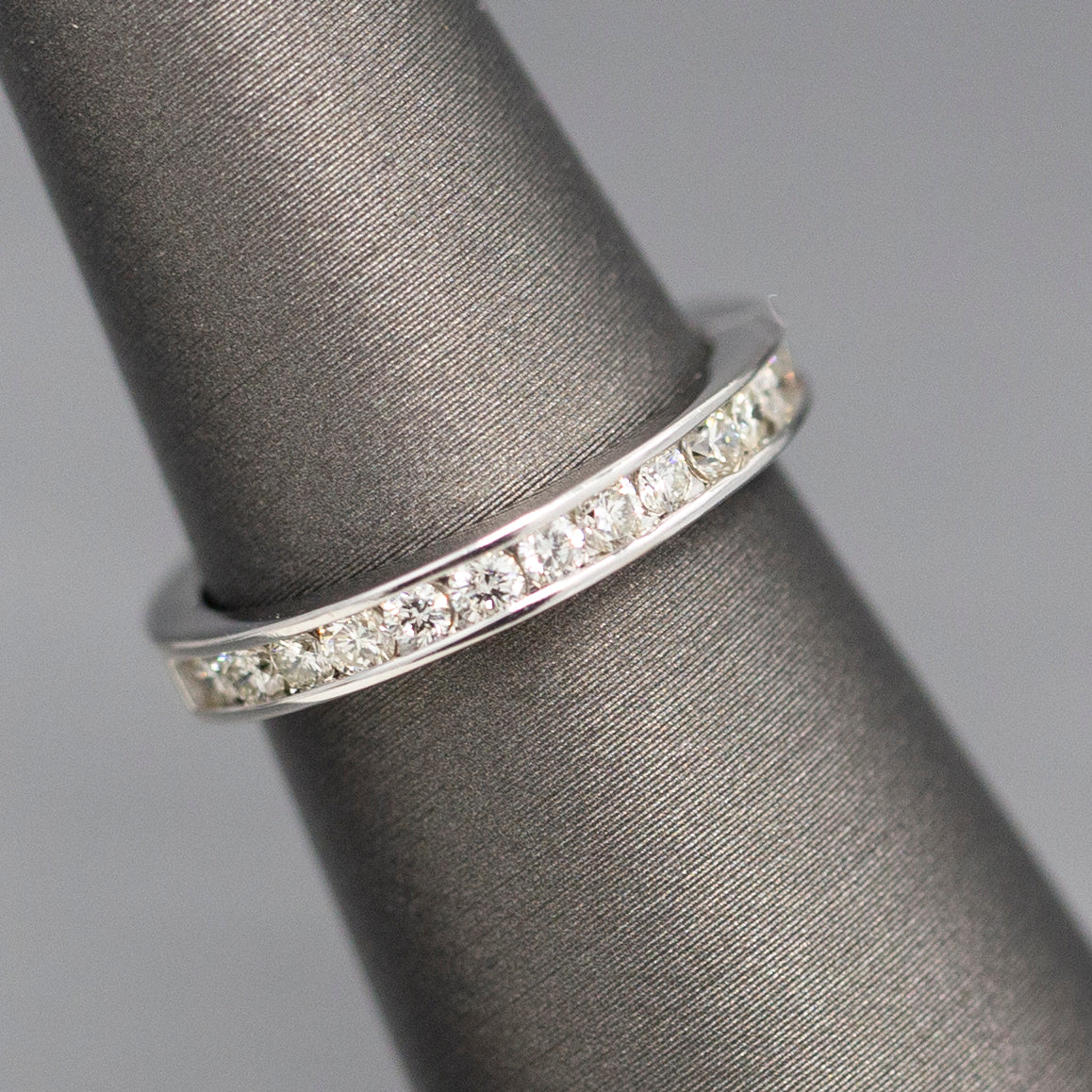 Classic Channel Set Diamond Band Ring in 14k White Gold