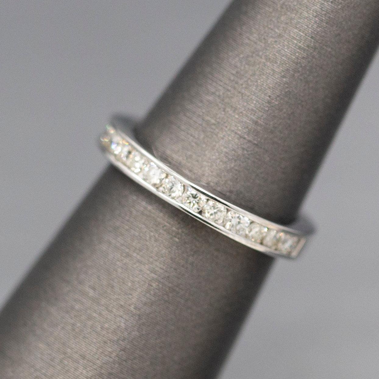 Classic Channel Set Diamond Band Ring in 14k White Gold