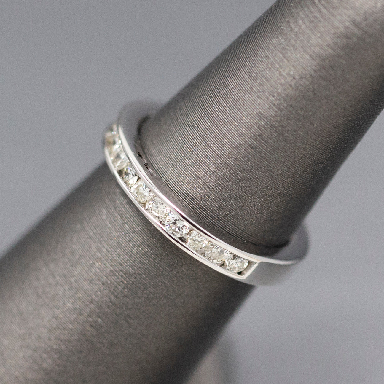 Classic Channel Set Diamond Band Ring in 14k White Gold