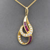 Striking Luxe Natural Ruby and Diamond Pendant Necklace in 18k Yellow Gold