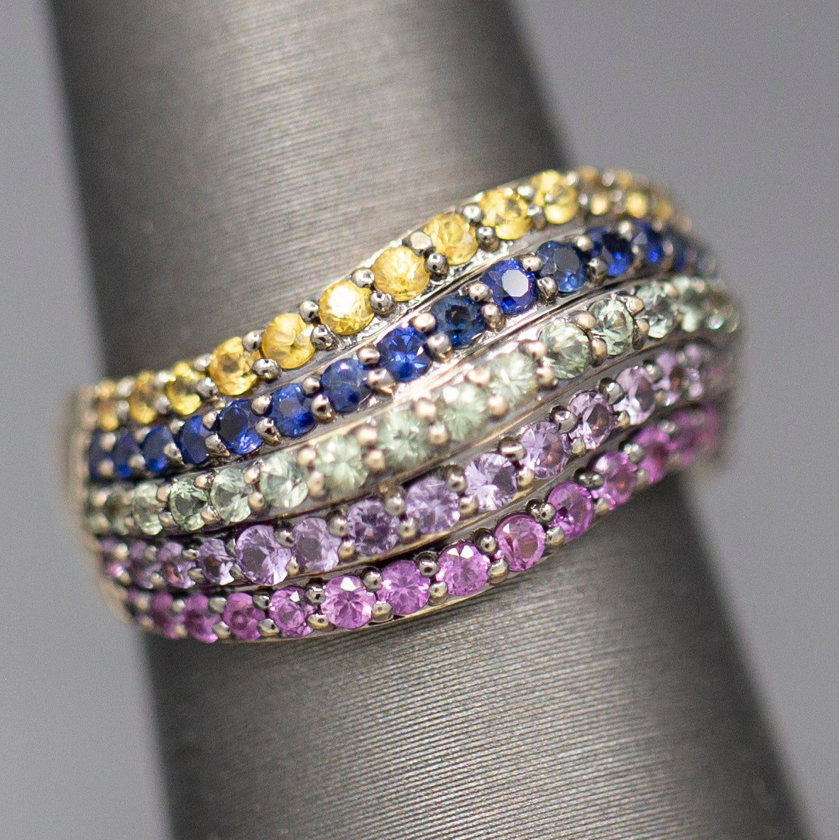 Le Vian Sapphire Multi Color Wave Band Ring in 14k Yellow Gold