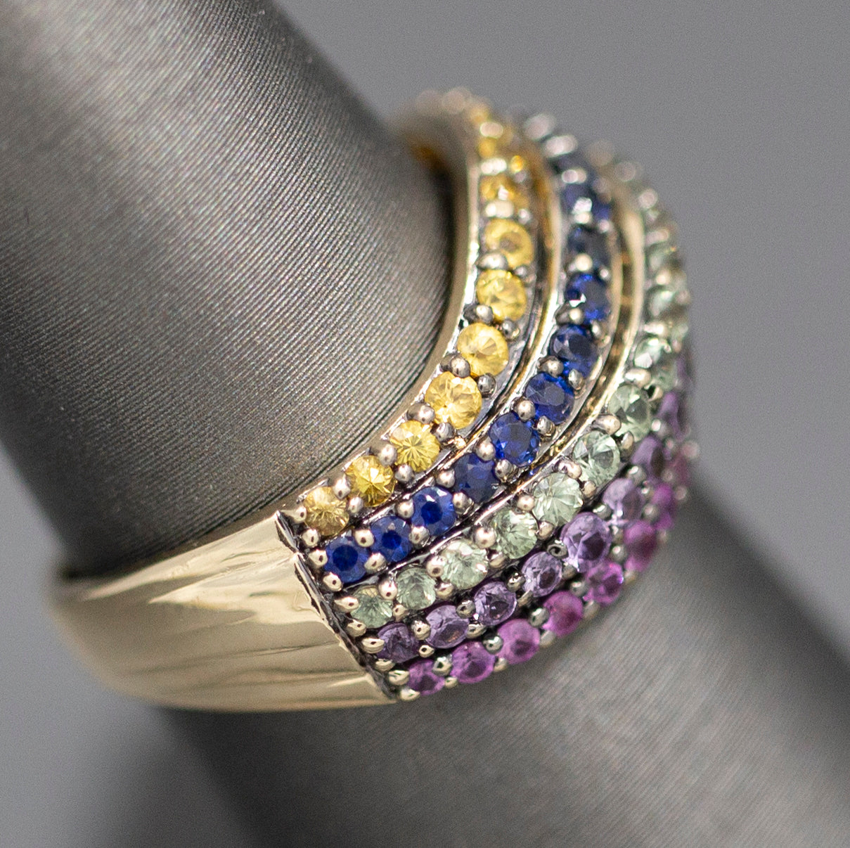 Le Vian Sapphire Multi Color Wave Band Ring in 14k Yellow Gold